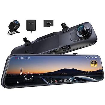 11.88 inch HD 4K2160p 10 million HD wifi streaming media rearview mirror driving recorder dual lens