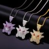 Full Diamond Imp Geng Ghost Pendant Hip-Hop Necklace for Men and Women Couple Funny Ins Street Handsome High-end Accessories Chain