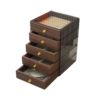 Five-Layer Large-Capacity Jewelry Box Walnut Wood Grain Anti-Oxidation Ring Bracelet Earrings Storage Box Drawer-Type Storage