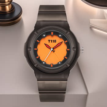 T118 Series Watches for Male and Female Students to Take Exams and Postgraduate Entrance Exams, Small Black Watches, Trendyy and Fashionable Fruit Color Quartz Watches