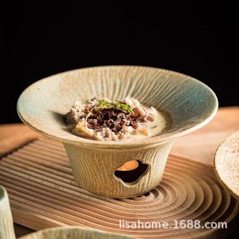 Creative Ceramic Heating Plate Japanese Style Restaurant Home Retro Plate Heat Preservation Plate Dry Pot Dish Tableware Set