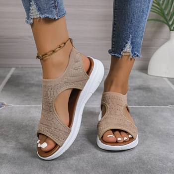 Cross-border foreign trade shoes 2024 summer new fashion European and American plus size flat Amazon fly woven women's sandals wholesale