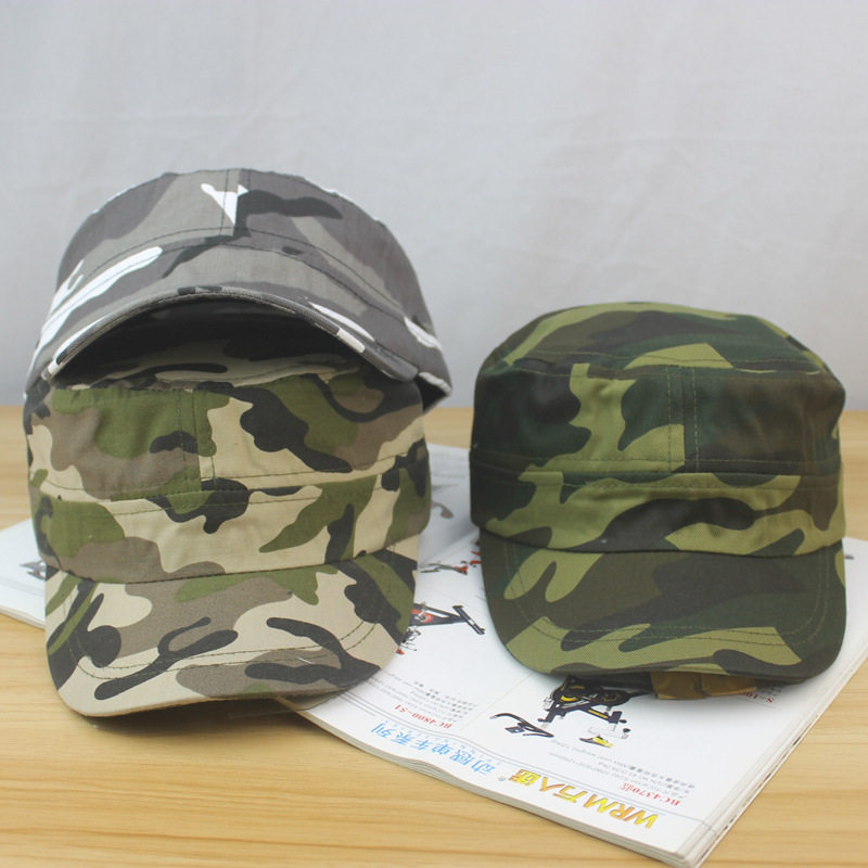 迷彩帽户外运动防晒遮阳帽军训团体活动平顶帽汽修电焊防尘鸭舌帽