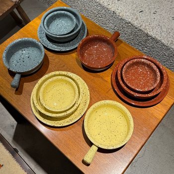 Splash-Ink Retro Ceramic Bowls and Plates Tableware Set Salad Bowl Cereal Bowl Breakfast Bowl Yogurt Bowl Rice Bowl Noodle Bowl Soup Bowl