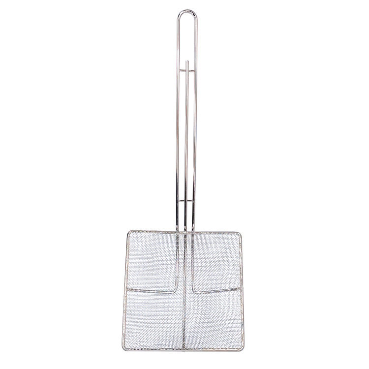 Fried strainer large strainer French fries noodle filter screen stainless steel kitchen commercial fine mesh square strainer shovel