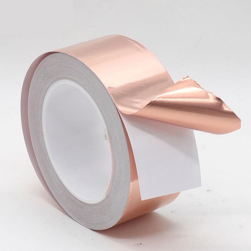 Single-sided conductive copper foil tape pure copper 0.06mm copper foil adhesive paper signal strengthening shielding high viscosity ultra-thin Universal