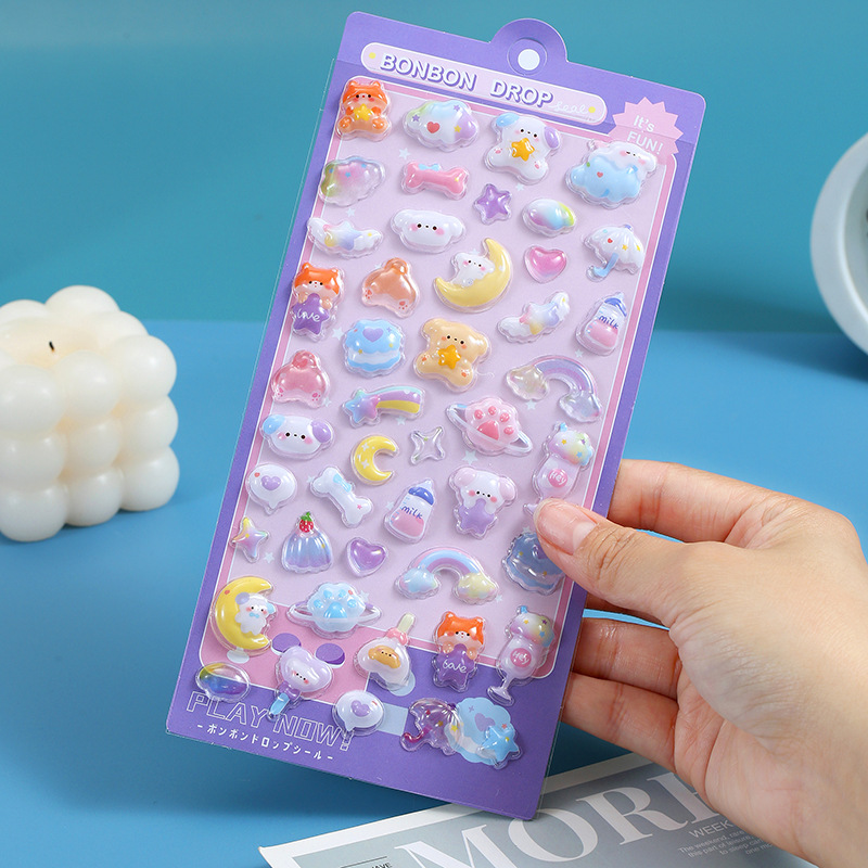 3Dエンボスステッカー【星空犬】/パック