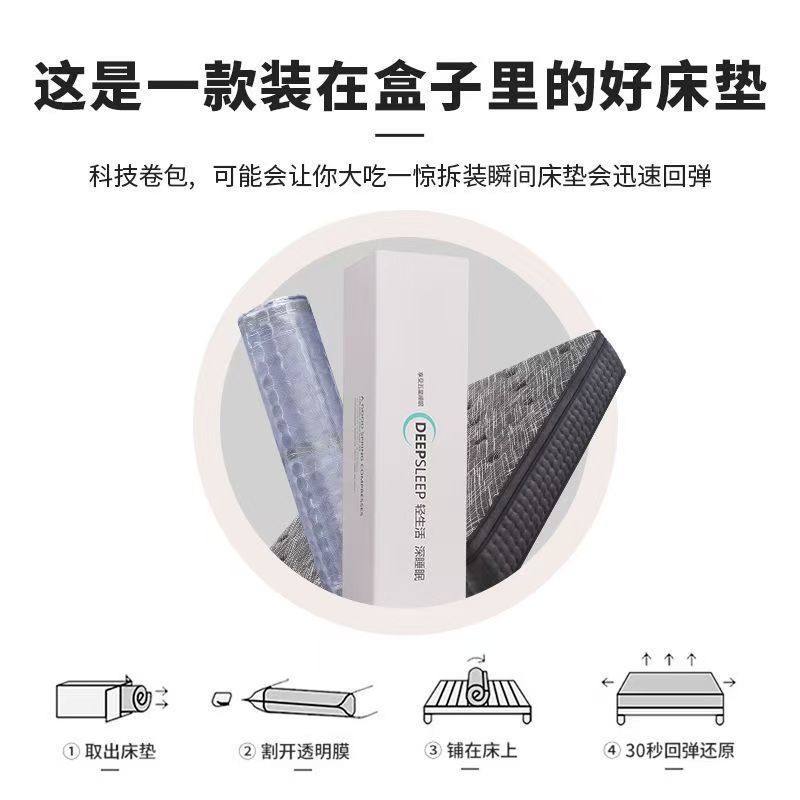 Five-star hotel household mattress super soft thick memory foam latex mattress 1.8*2 meters roll independent spring