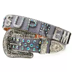 European and American Fashion High-end Sense Belt Men's Punk Exaggerated Personality Letter Accessories Rhinestone Belt Women's Cross-border Belt
