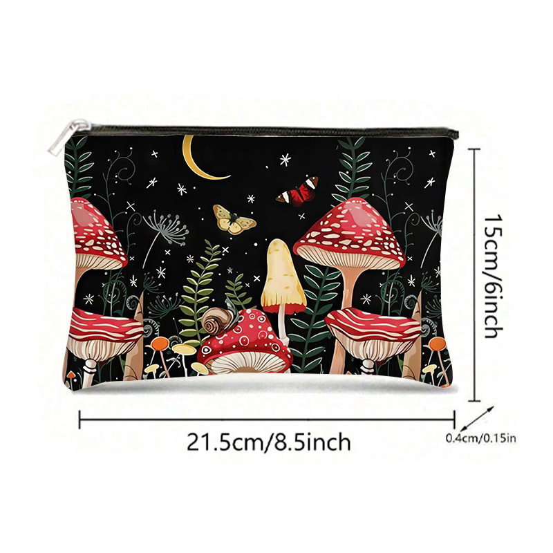 New Cartoon Printed Letter Cosmetic Bag Large Capacity Student Pencil Bag Canvas Four Corner Bag Carry-on Wash Bag