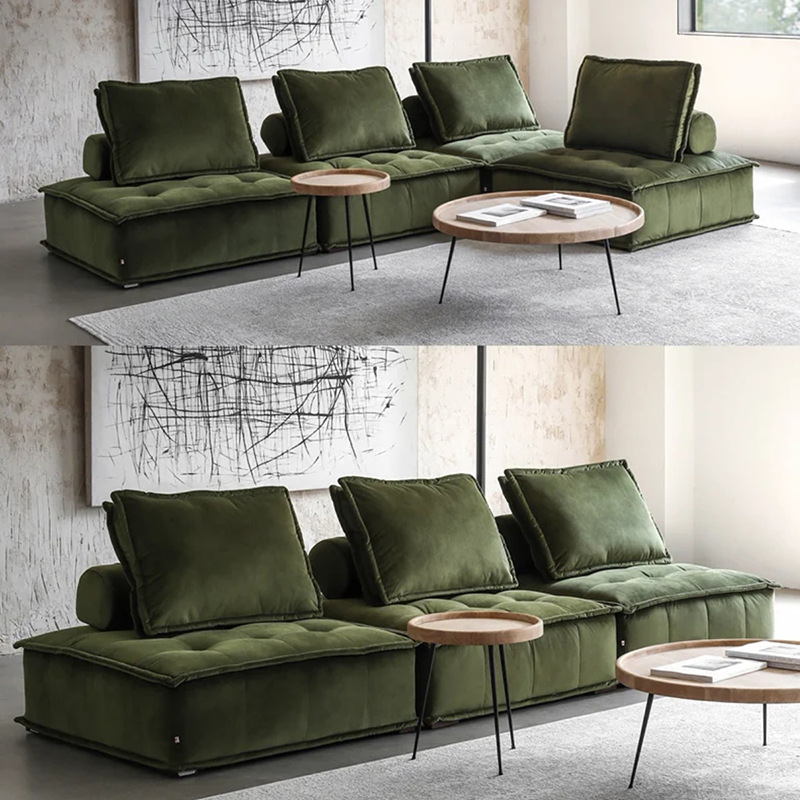 北欧工业风皮埃蒙特布艺沙发豆腐块沙发意式组合模块客厅科技布