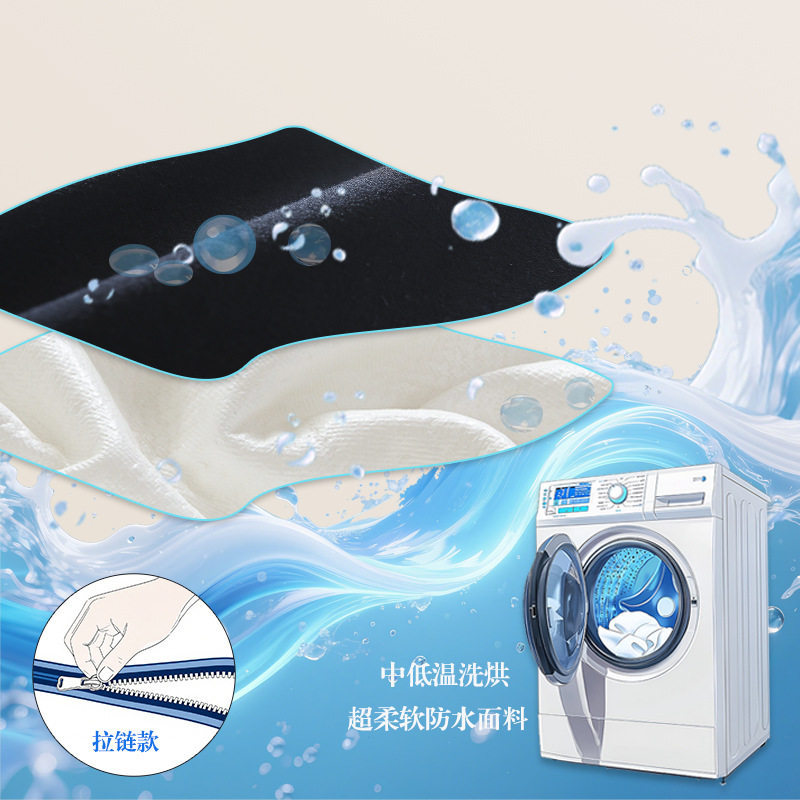 Clearance Sale: Manufacturer's Washed Cotton Waterproof Pillowcase, Breathable and Soft Pillow Core Protector, Sweat-Proof and Saliva-Proof Pillowcase for Dropshipping