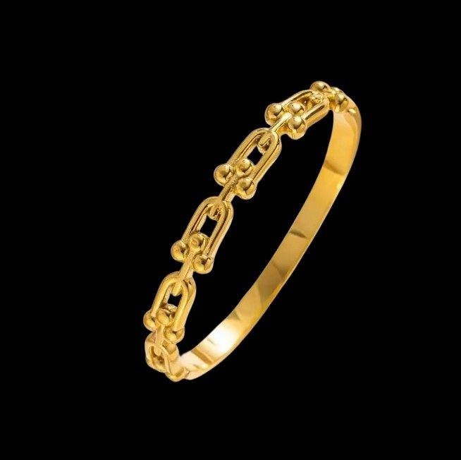 Titanium Steel Minimalist U-Shaped Horseshoe Buckle Bracelet Cross-Border Hot Sale Vacuum Furnace Electroplated Smooth Stainless Steel Bracelet