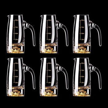 Crystal Glass Liquor Wine Pot Household small size Decanter Calibration Pot Advanced Sense Two-tae Fair Cup Commercial