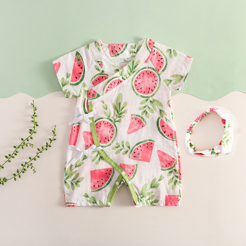 Baby boys' and girls' jumpsuit summer gauze romper baby Summer fashionable jumpsuit newborn air conditioning clothes