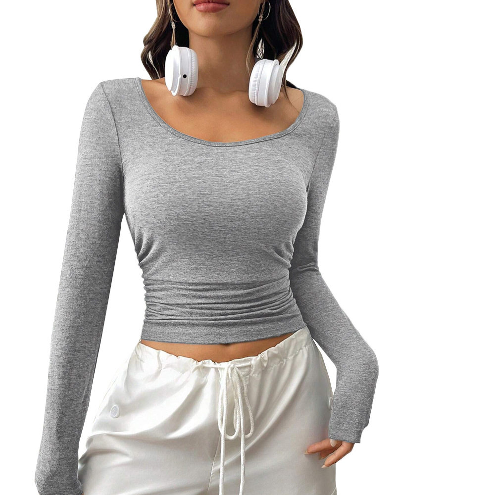 Womens Short Sleeve Round Neck T Shirt Fashionable Solid Color Versatile Style Spring Summer Casual Wear Wholesale