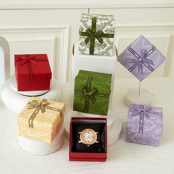 Bowknot Gucci Color Watch Jewelry Packaging Box with Lid, High-End Exquisite Holiday Gift Box