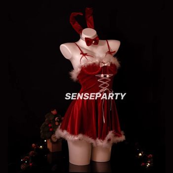 Huan also sexy lingerie sexy suspenders corset dress sweet cute bunny christmas costume sd6