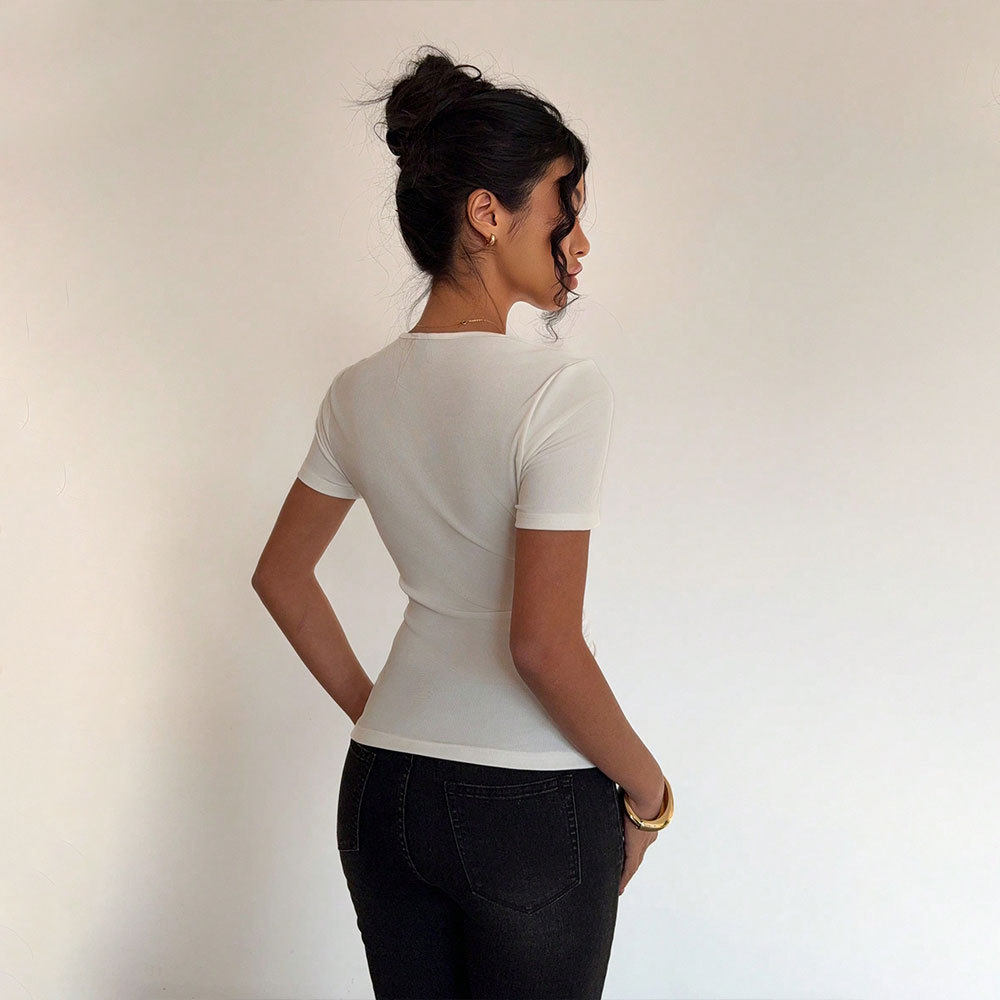 Slim Fit Short Sleeve T Shirt Solid Color Casual Style Summer Wear Wholesale Available private label