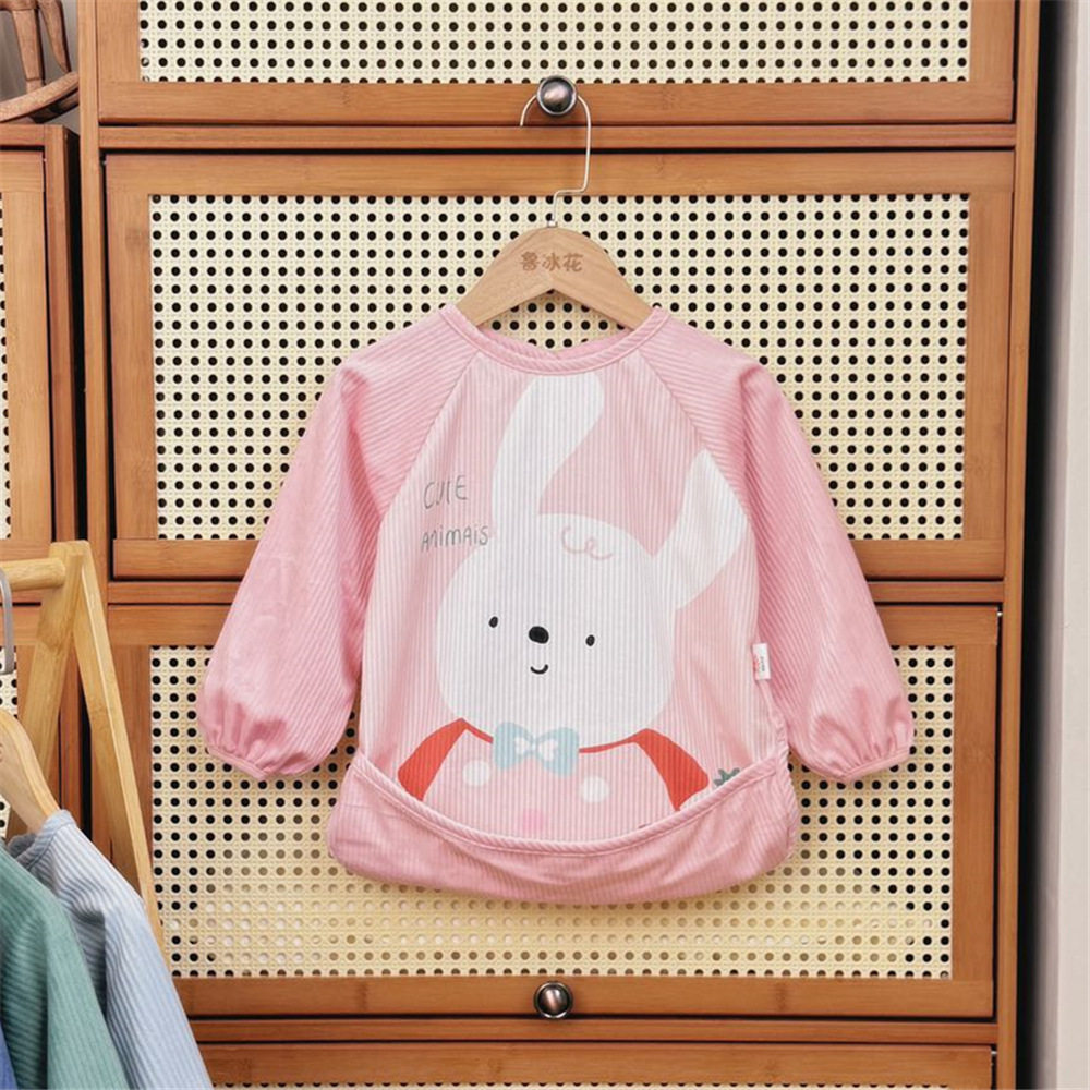 鲁冰花新款灯芯绒防水罩衣长袖卡通吃饭衣幼儿园围兜儿童套褂条绒,淘宝优惠券,粉丝福利购,淘宝优惠卷