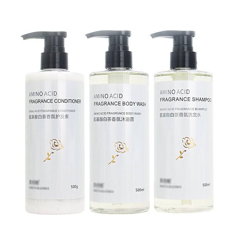 Amino Acid White Tea Fragrance Shampoo Conditioner Shower Gel Set 500ml Camellia Oil Control Shampoo