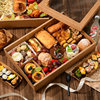 Picnic Box Disposable Packed Lunch Box Spring Outing Camping Style Popular Kraft Paper Barbecue Snack Sushi Box
