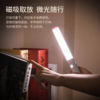 Human Body Sensor Light Strip Light with Rechargeable Led Wireless Kitchen USB Automatic Wardrobe Light Strip Magnetic Cabinet Light