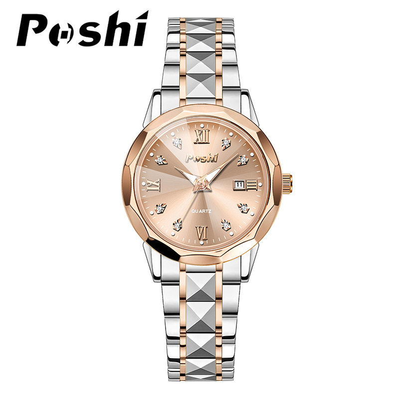 POSHI Quartz Watch Niche Light Luxury Women's Watch Steel Belt Cross-border Foreign Trade Women's Watch Advanced Sense