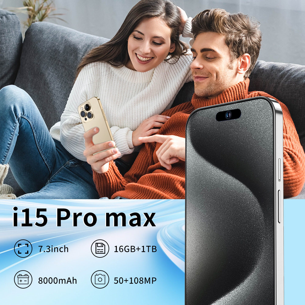 i15promax跨境现货6.8寸安卓智能手机3+64快充OTG外贸厂家代发
