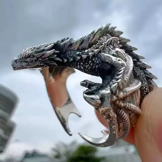 Quan You Dragon Family Original Dragon Ring Handmade European and American Vintage Niche Food Ring Aggressive Personality Men's Accessories
