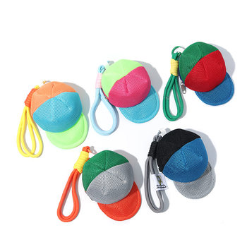 Popular Dopamine-Colored Duckbill Cap Storage Coin Purse Coin Pouch Earphone Bag Keychain Pendant Small Bag