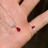 Pigeon Blood Red Water Drop Zircon Necklace Retro Whitening Niche Design Stylish Elegant Accessible Luxury Clavicle Chain