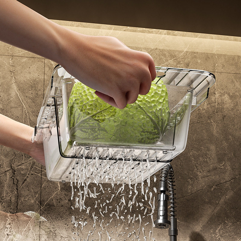 Retractable Drain Basket Kitchen Vegetable Basket Washbasin Drain Home Living Room Fruit Plate Sink Drain Basket Artifact