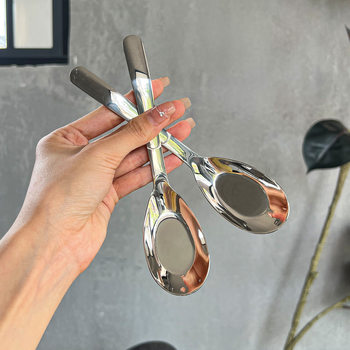 316 Thickened Stainless Steel Soup Spoon Flat Bottom Spoon Spoon Household Deepened Spoon Drinking Watermelon Dinner Tableware