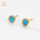 Ювелирные изделия из 18-каратного золота с серебряным покрытием Longfeng Turquoise S925 бирюзовые серьги-пузыри простые и универсальные женские серьги mini 0