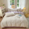 Small Fresh Pure Cotton Four-Piece Set, Simple Cotton Three-Piece Set, Student Dormitory Bed Bed Sheets, Quilt Cover, Fitted Bed Sheets, Bedding