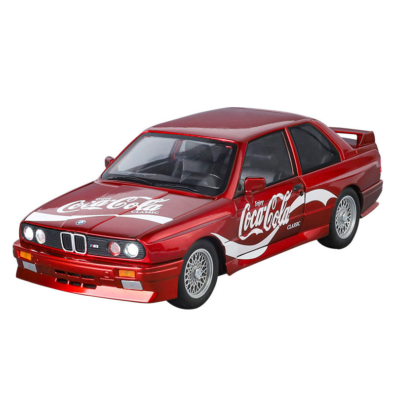 1：24宝马M3（可乐版）合金回力车子仿真汽车模型儿童玩具摆件