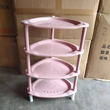 8535 Triangular Storage Rack 4-layer Plastic Storage Rack Kitchen Storage Rack Multi-yuan Store Department Store Wholesale