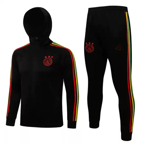 Autumn and winter warm Ajax Real Madrid Paris Chelsea adult hooded jacket long pull coat football training suit