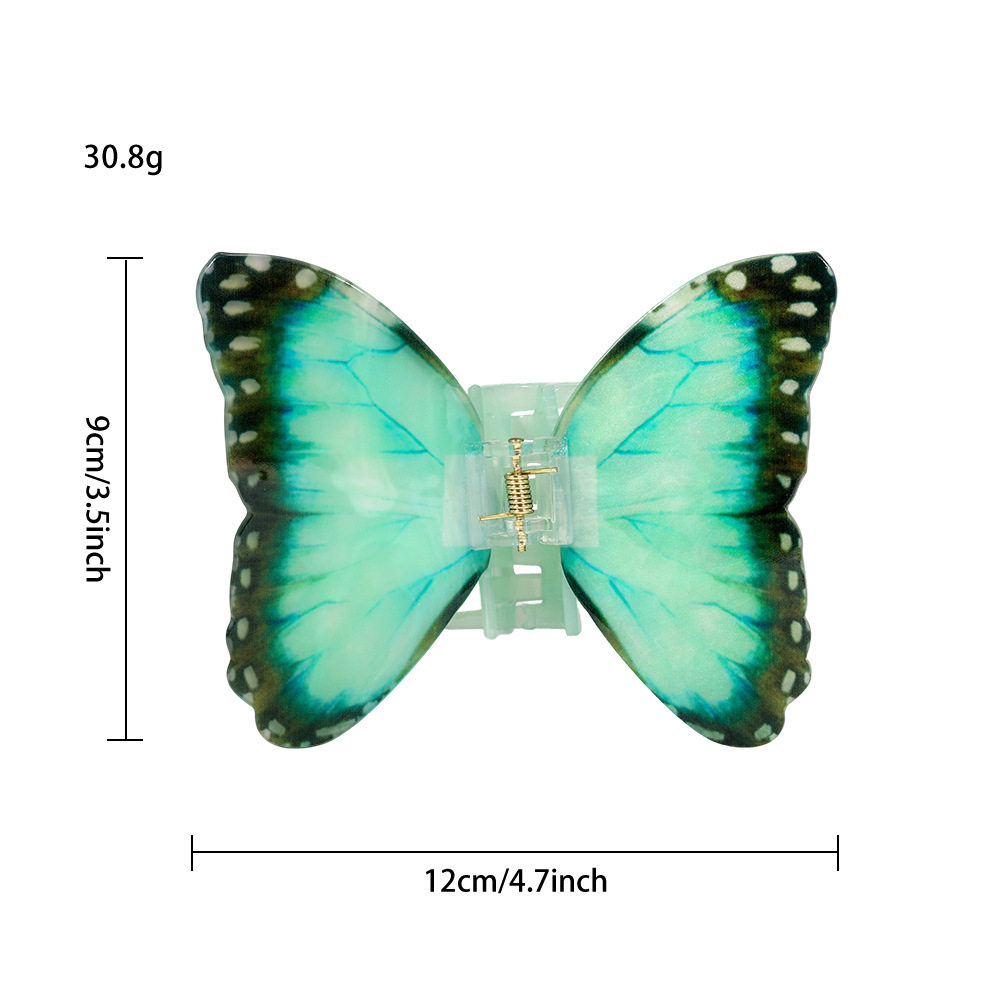 跨境超好看仿镇蝴蝶抓夹女高级感半扎发醋酸发夹后脑勺鲨鱼夹头饰