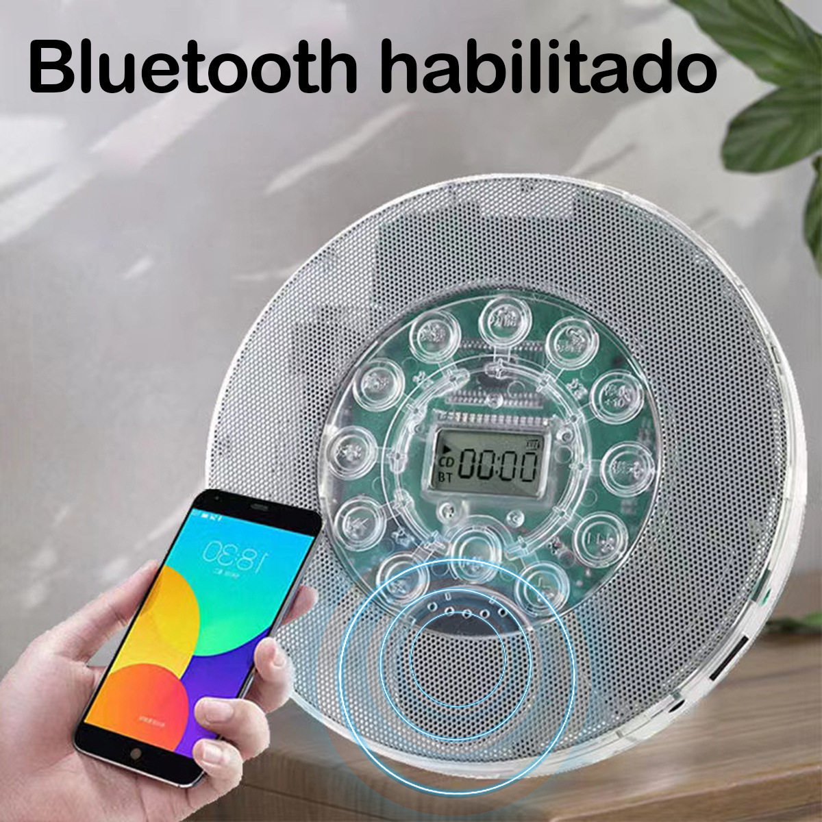 Transparent Cd Player Portable Cd Walkman Home English Mp3 Repeater Bluetooth Music Player Cross-Border