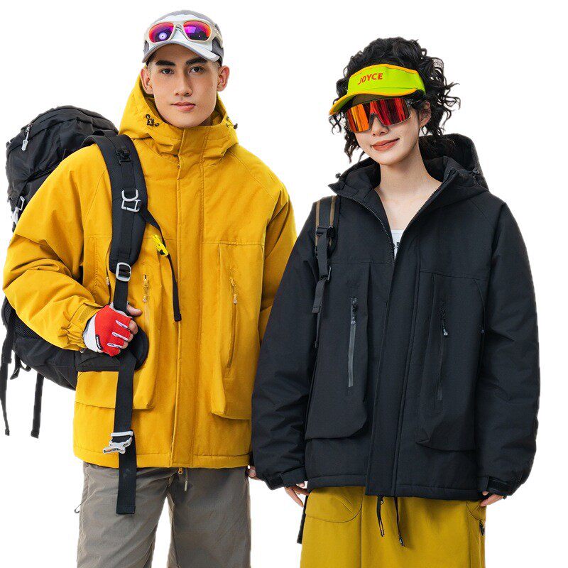 Winter Trendy Brand Men's and Women's Three-Proof Fabric Warm Workwear down Jacket Outdoor Fashion Duck down Jacket Coat for Men