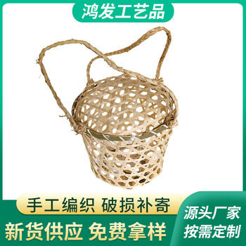 Factory hand-woven hollow 50 egg basket storage picnic portable bamboo basket gift bamboo egg basket