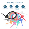 215mm silicone cable tie data line storage finishing winder DIY key chain jewelry pendant color lanyard