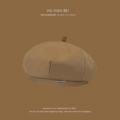 Small Metal Badge Beret - Camel