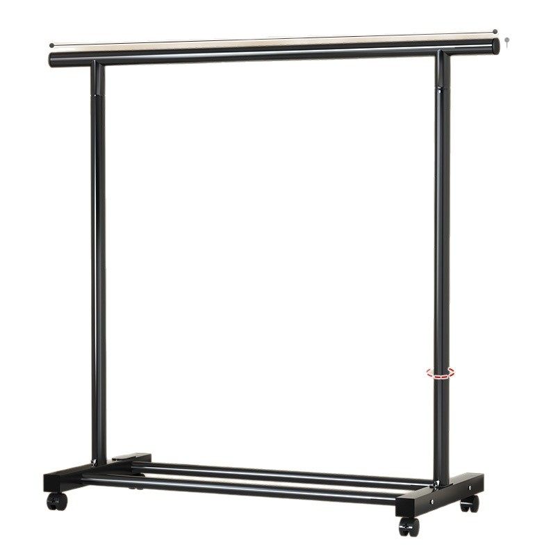 Simple Floor-Standing Clothes Drying Rack for Home Bedroom, Movable Clothes Hanger, Indoor Clothes Rod, Dormitory Single Rod Thickened Rack