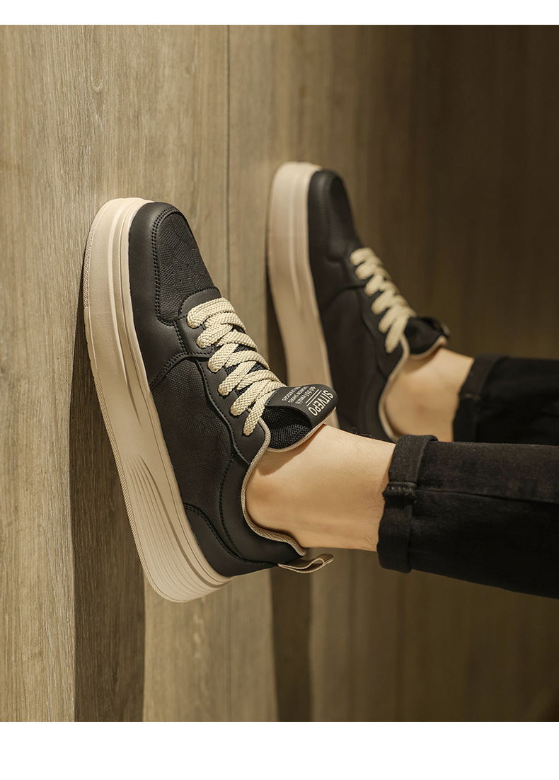 White Men's Shoes Spring New Breathable Low-top Thick-soled Trendy All-match Sneakers Men's Height-increasing Casual Fashion Trendy Shoes 13 O1CN01h9hREh1cA4ZWZLpkw !!2215596333559 0 cib
