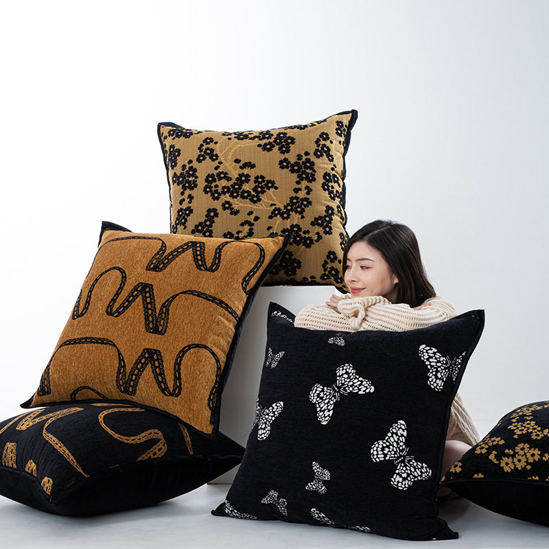 Pillow Cushion Sofa Living Room Cushion Cover Pillow Cover Non-core Light Luxury High-end Sense Cushion Cover Oversized Back Cushion