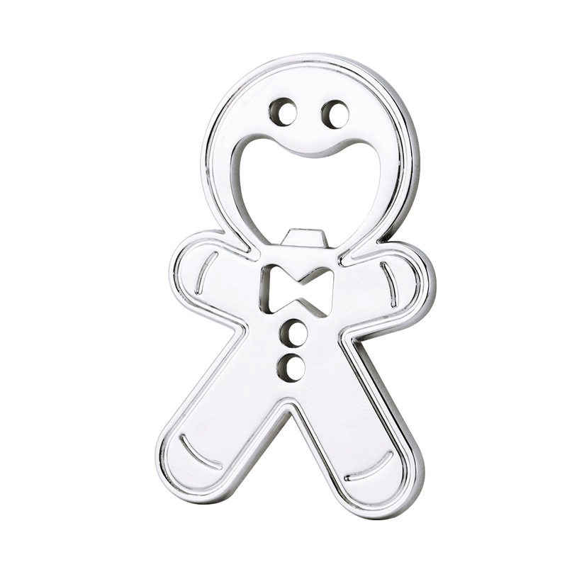 Creative Gingerbread Man Bottle Opener Doll Refrigerator Sticker Bottle Opener Full Moon Wedding Beer Bottle Opener Metal Crafts