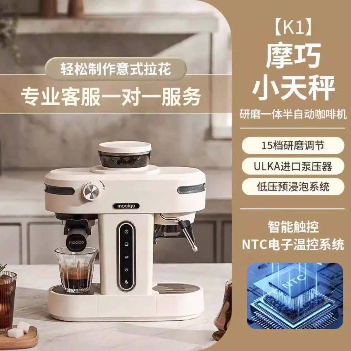 Coffee Machine Grinder Electric Coffee Machine Household Small Concentrated Milk Foam American Automatic Grinding All-In-One